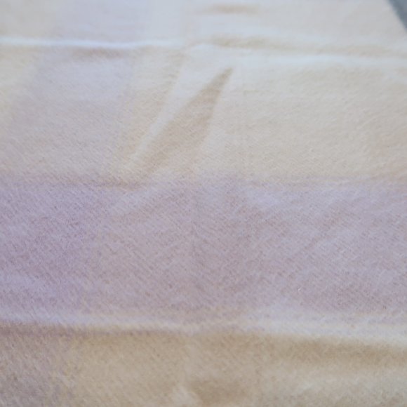 Lochcarron Cashmere Plaid Scarf From Scotland Purple , Tan & Off White/Cream - Picture 5 of 14